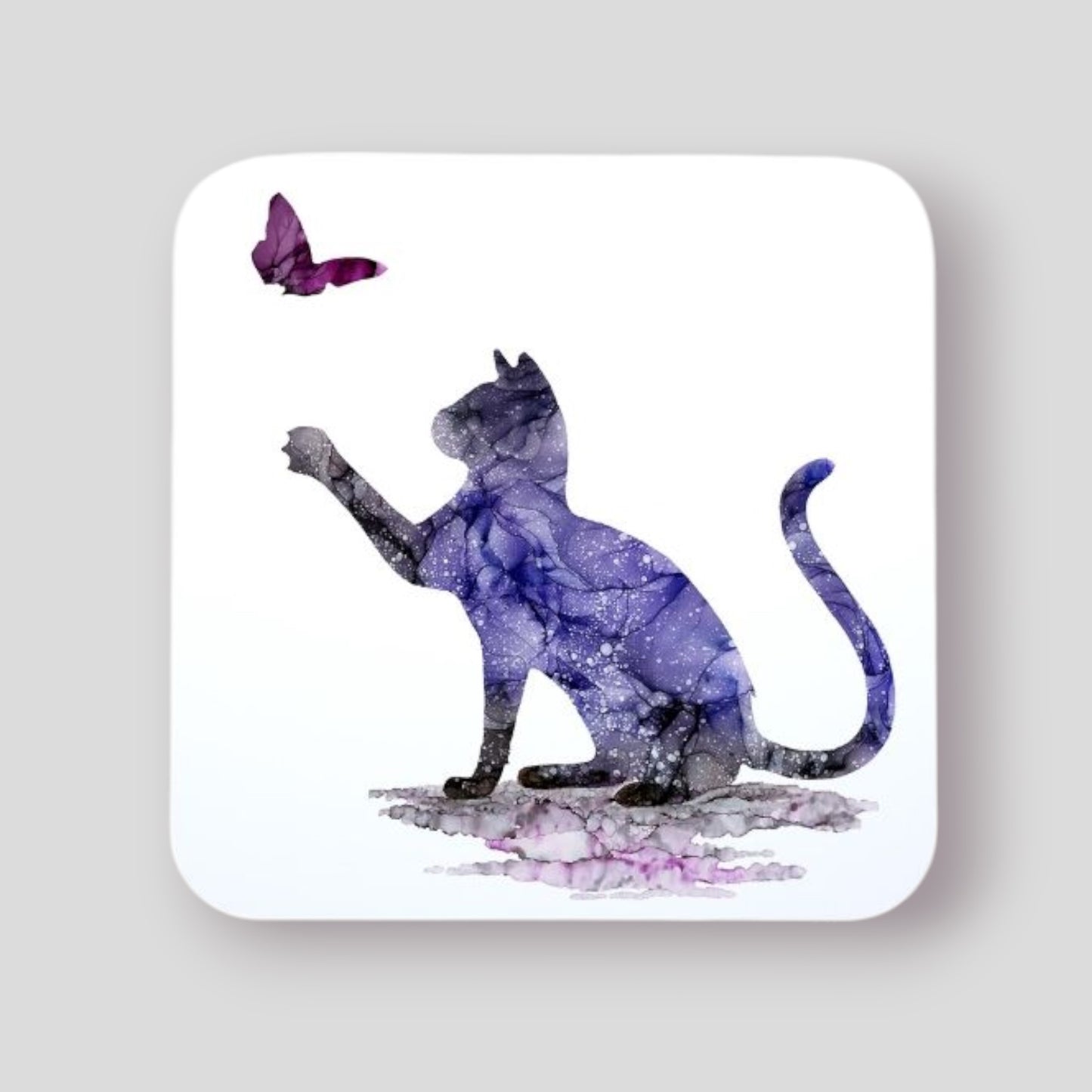 Cat and Butterfly Coaster