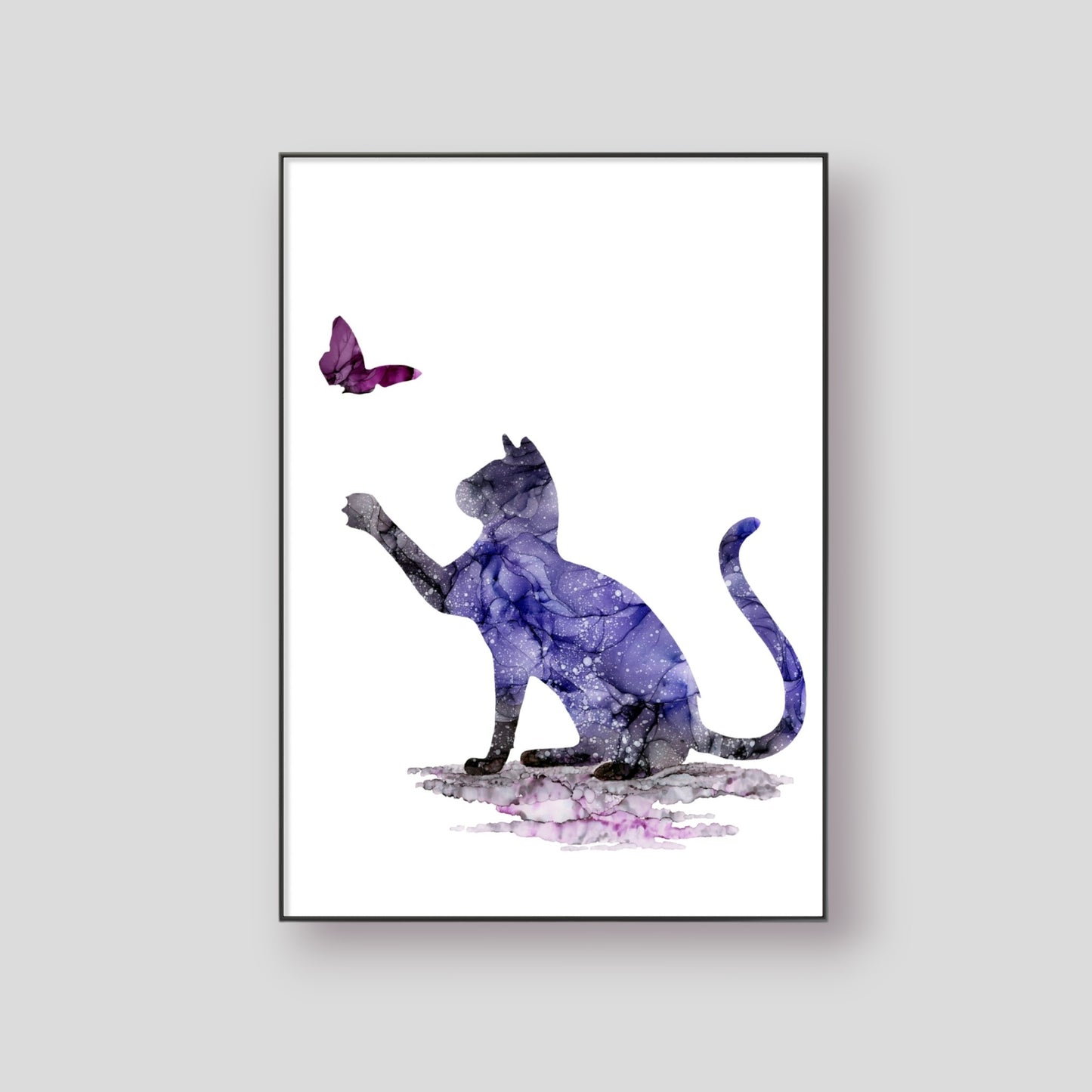 Cat and Butterfly Print