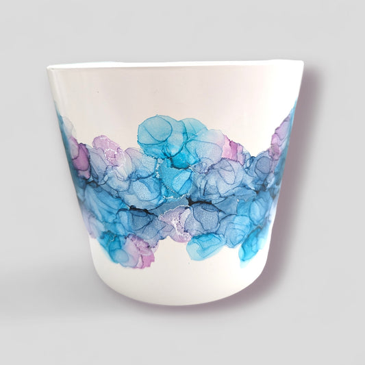 Blue, Turquoise, Pink and Silver Planter - Made to Order
